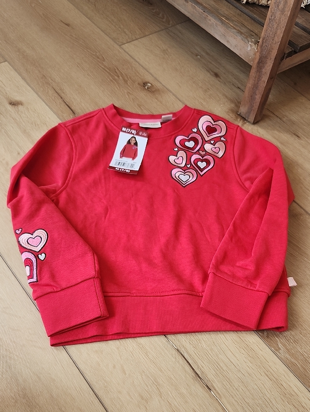 Kids Red Heart Sweatshirt - Small 6